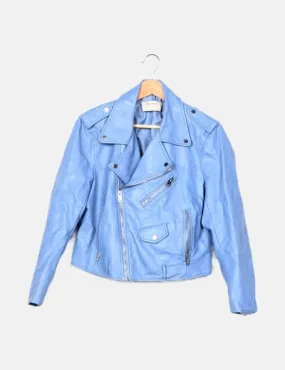 Zara Chaqueta biker azul